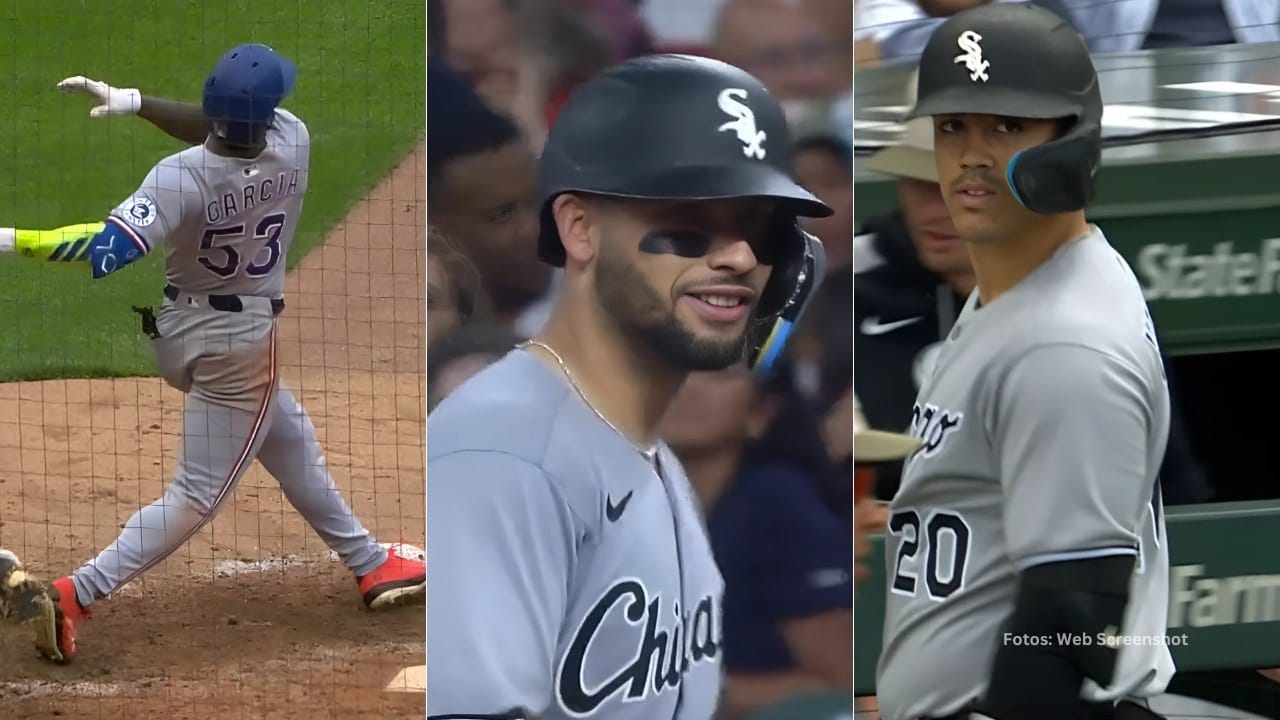 Adolis Garcia bateando, Edgar Quero y Miguel Vargas con Chicago White Sox. Resumen cubanos en MLB