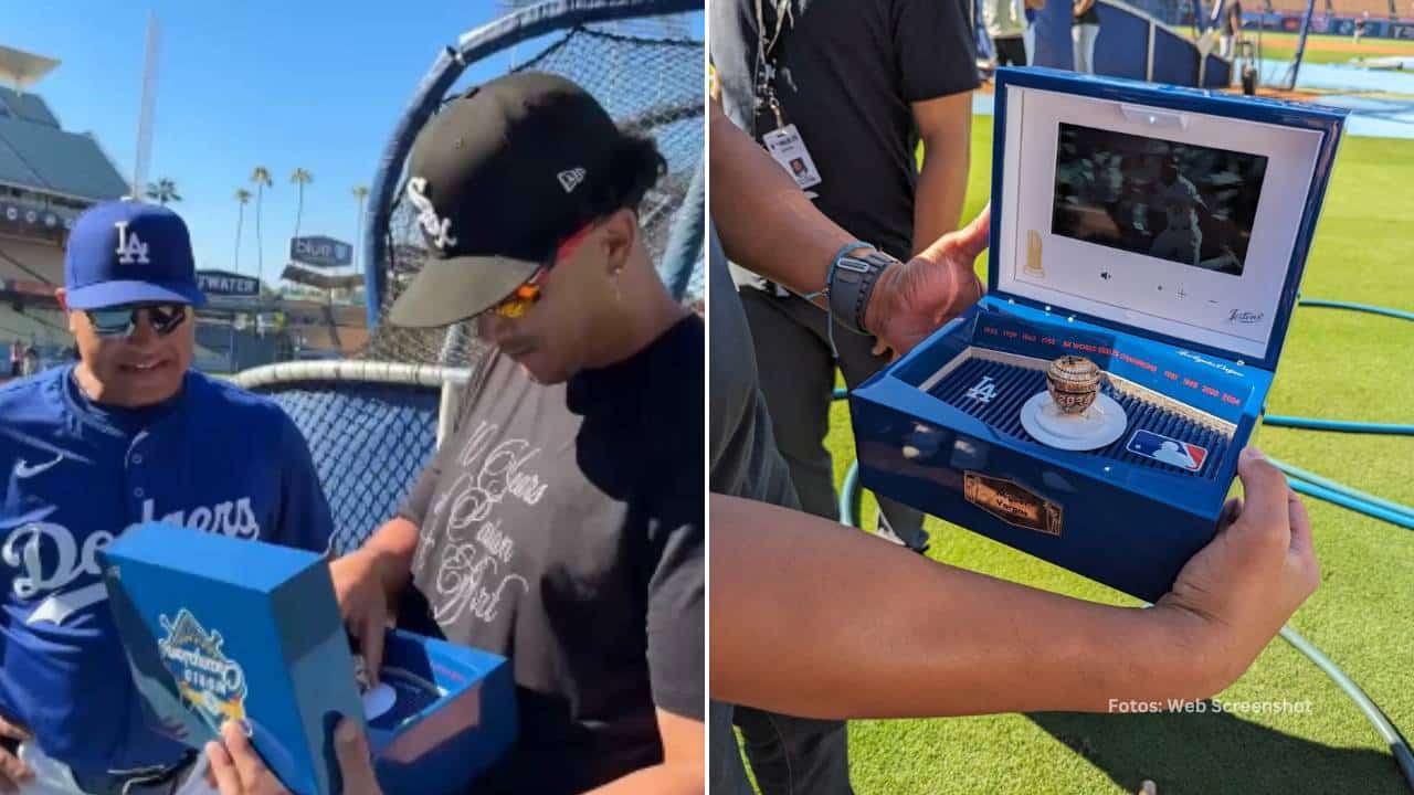 El pelotero cubano Miguel Vargas fue aplaudido por los fanaticos en el Dodger Stadium.